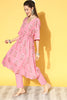  Women Pink Floral Printed Regular Pure Cotton Kurta with Palazzos 