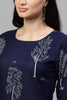   Occasion Wear Cotton Fabric Printed Navy Blue Color Kurta And Palazzo Set 