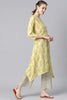   Yellow Color Function Wear Cotton Fabric Fancy Kurta And Palazzo Set 