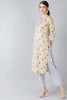   Cotton Yellow Ethnic Motifs Printed Straight Kurta Pant Set 