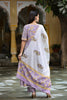  Women Cotton Purple Ethnic Motifs Printed Anarkali Kurta Pant Dupatta Set