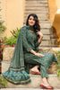  Women Cotton Green Ethnic Motifs Printed Straight Kurta Pant Dupatta Set 