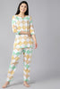  Women White Green Printed Pure Cotton Night Suit